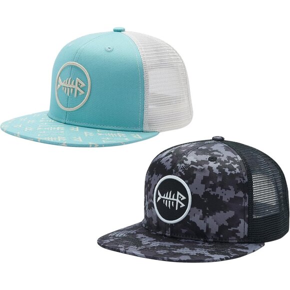 Other - Flat Brim Trucker Cap Mesh Back Adjustable Snapback Hat for Men Women